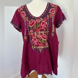 Johnny Was short sleeve top size 6